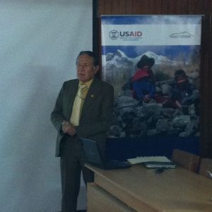 El Gerente Regional de Recursos Naturales y Gestión de Medio Ambiente del Gobierno Regional de Ancash Aurelio Enrique Angeles Olivera al frente de las labores